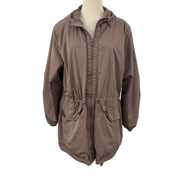 Old Navy Active Full Zip Hooded Jacket Windbreaker Long Sleeve Mauve XL - Picture 1 of 6